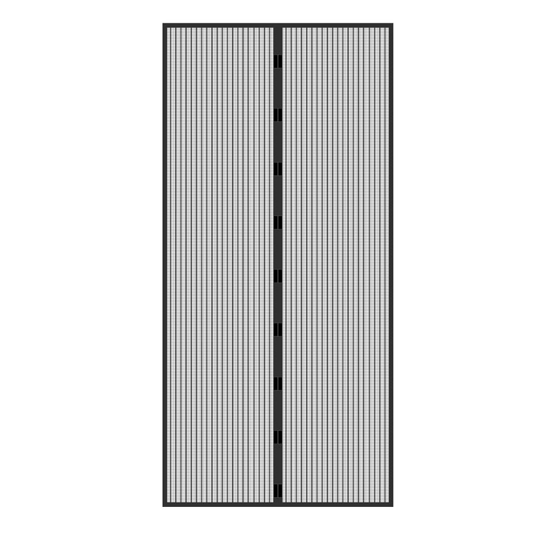 ECD Germany Moskitiera Drzwiowa Czarna - 100 x 210 cm - Montaz na Klej Bez Otworu - Zaslona Magnetyczna na Drzwi Balkonowe Drzwi Piwniczne