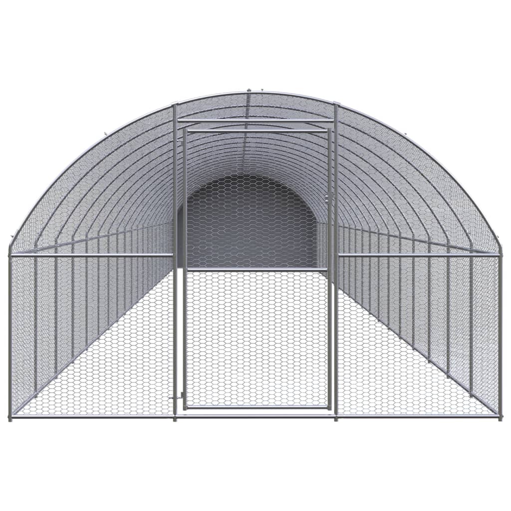 Gallinero Exterior De Acero Galvanizado 3x8x2m - Jaula Para Gallinas, Conejos, Pájaros | Techo Resistente Al Agua, Fácil Limpieza