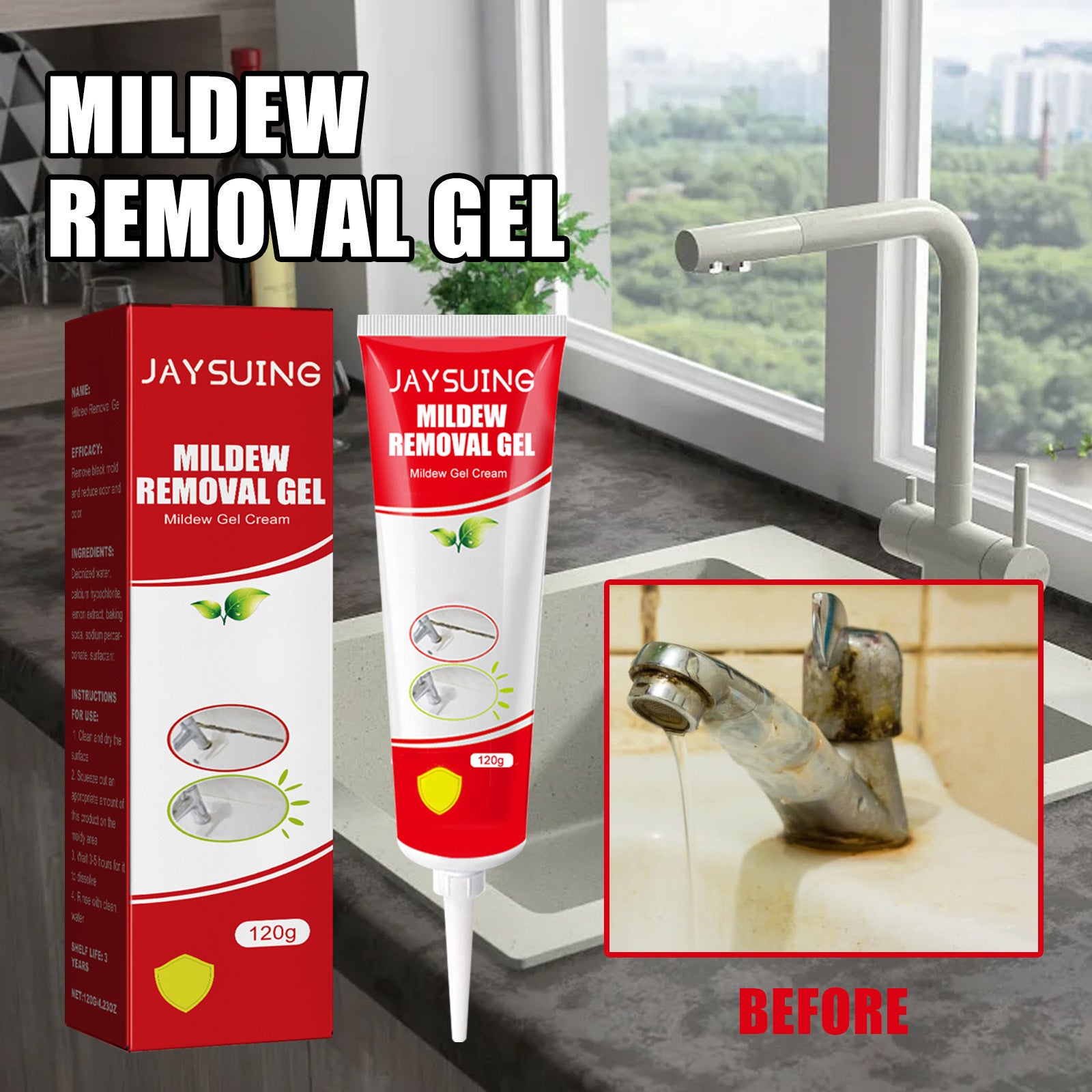 120 g żel przeciw pleśni, żel przeciw pleśni do pralki, lodówki, łazienki, kuchni, magiczny środek do usuwania pleśni