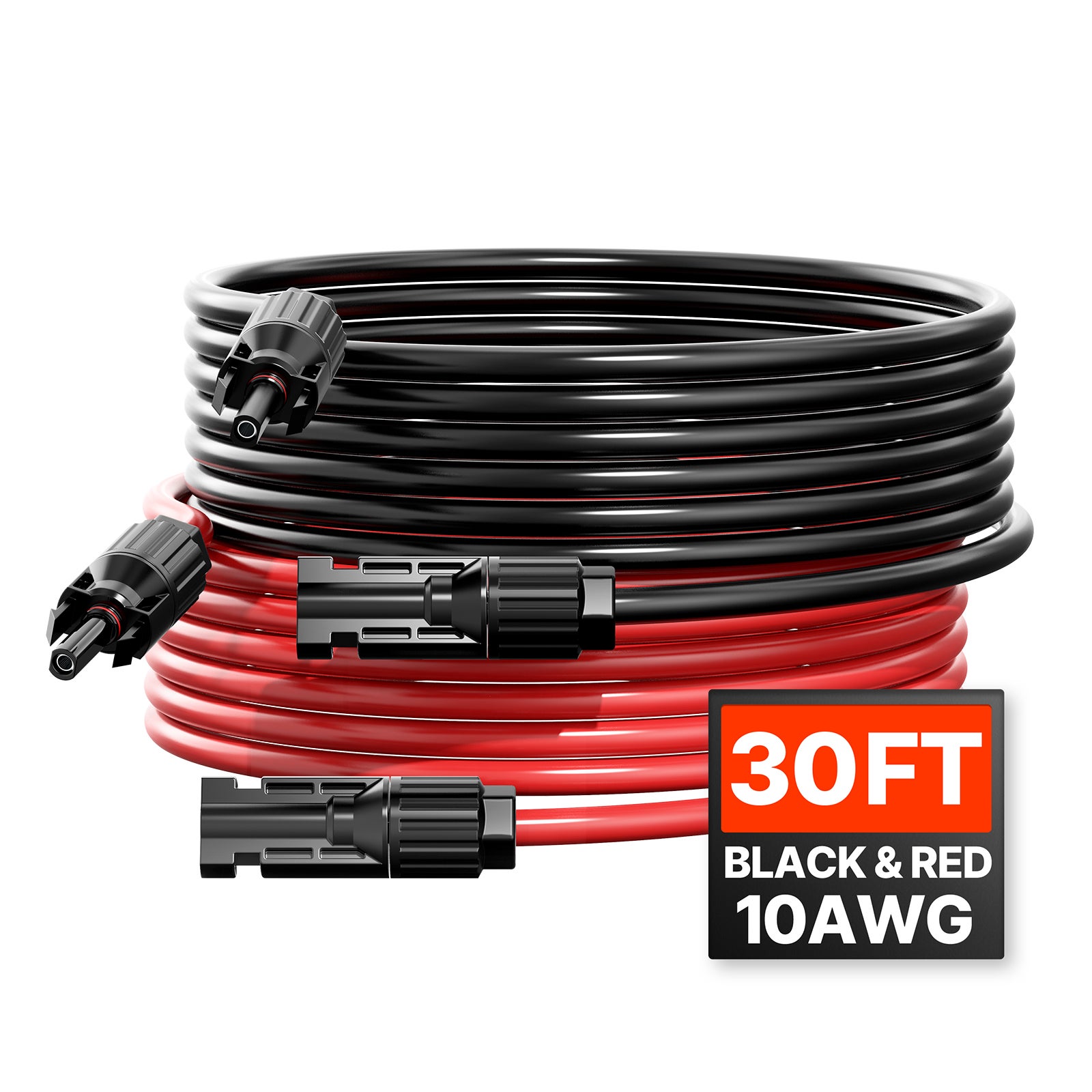 Câble extension SucceBuy 9,14 m,10 AWG,connecteurs mâle/femelle,1500 V CC,IP67,pour panneaux,lot de 2 - 2