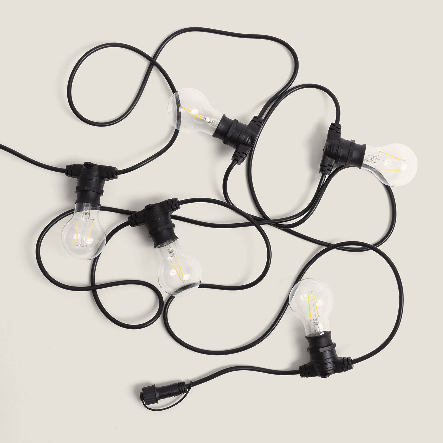Guirlande Lumineuse Extérieure 10 Douilles E27 - IP54 étanche, 5m Extensible à 100m - Pour Jardin, Terrasse, Fêtes