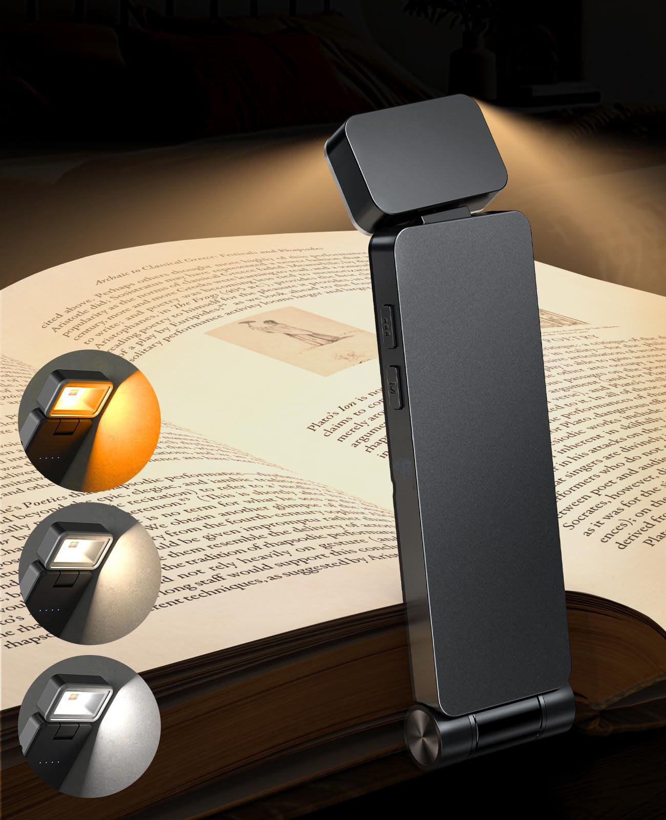 Lumière de signet LED à clipser, lumière de signet de lecture de nuit ...