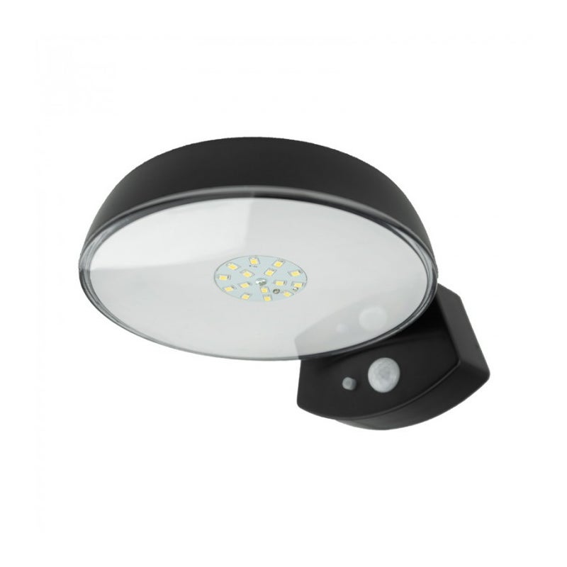 Kinkiet solarny z czujnikiem ruchu kinkiet solarny LED Neutralna biel 180lm czarny wym:6,4x14,5x17,5cm IP65 Ecolight