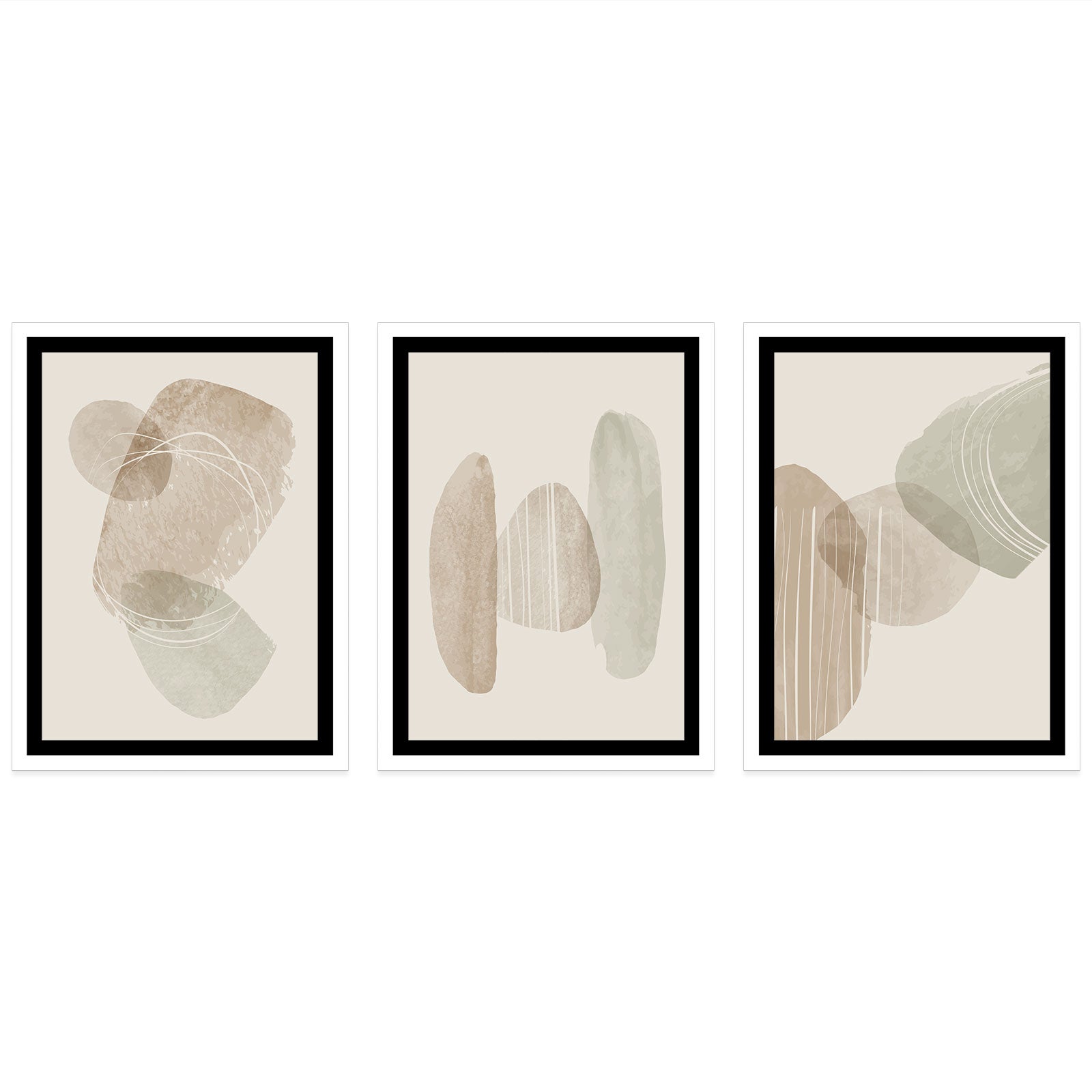 Lot de 3 Affiches / Posters Triptyque - Abstrait 3617689992334 - Bordure blanche - 3 Affiches - 21x29,7 cm (Cadres non fournis) - 4