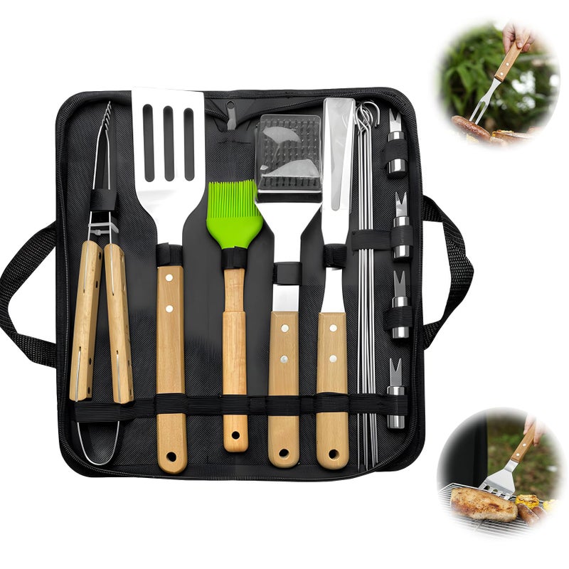 15-częściowy zestaw narzędzi do grillowania, akcesoria do grillowania kurczaka, steków, kiełbasek, kukurydzy