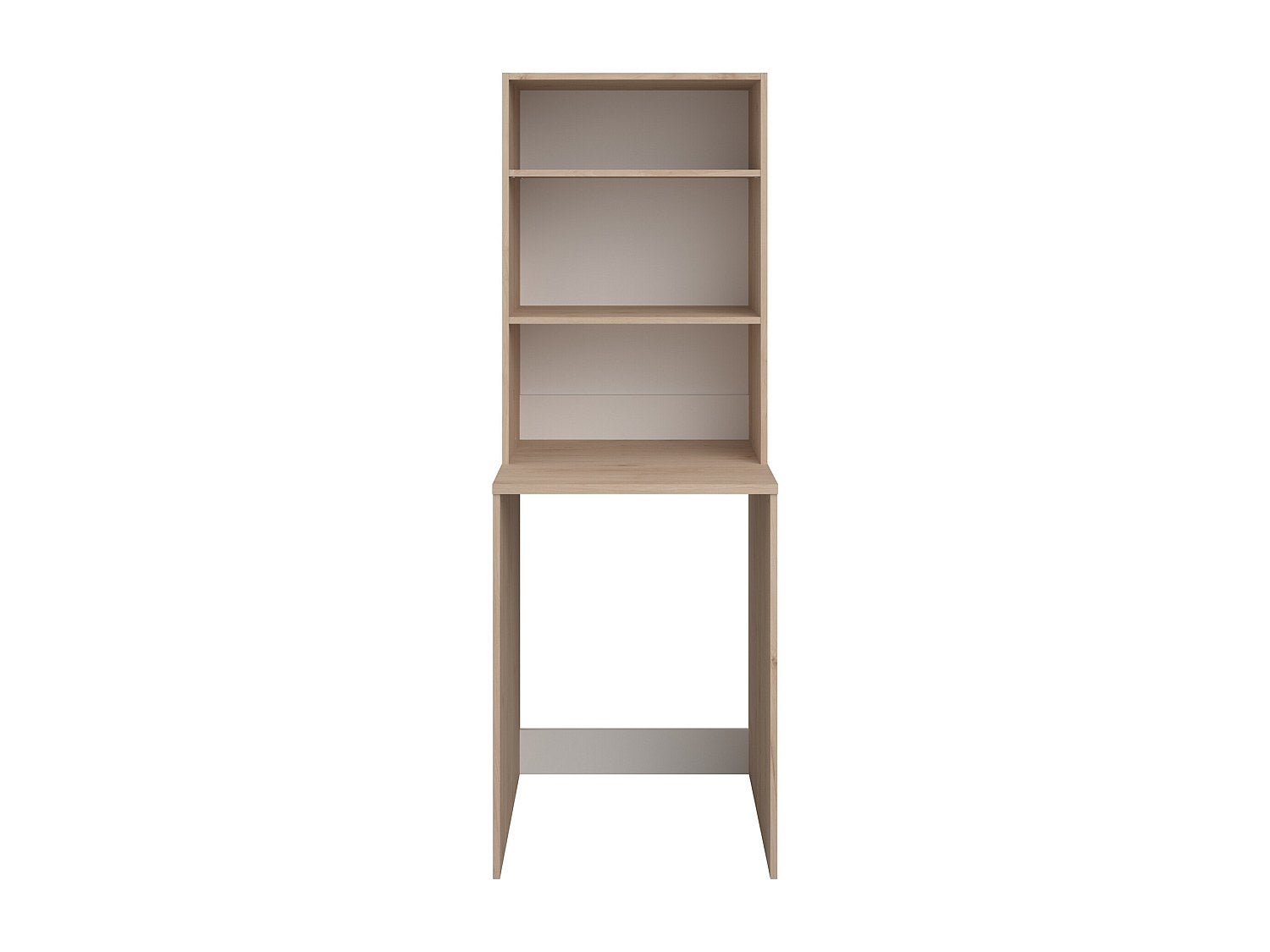 Mueble para lavadora con estantes y armarios - Natural claro y blanco - L111 x Alt. 184 cm - ERKANO - 5