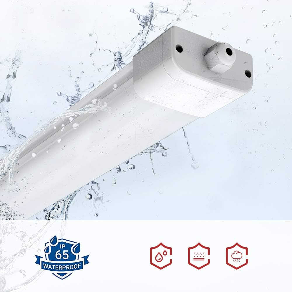 Antenlicht Neon LED 150CM 45W 4950lm Connectable Tube LED|Blanc Froid Reglette LED IP65 pour Garage Ateliers Sous-sol Salle de bain Bureau Parking - 2