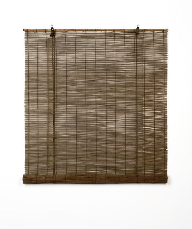 Tenda a rullo in bambù, colore marrone scuro, in legno naturale, avvolgibile, per finestre e porte, protezione solare trasmissiva alla luce