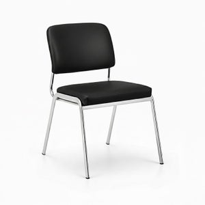 Sedia Girevole A 360° Senza Rotelle Relbiety - Rivestimento Velluto, Gambe Metallo, Per Camera, Sala, Studio, Nero