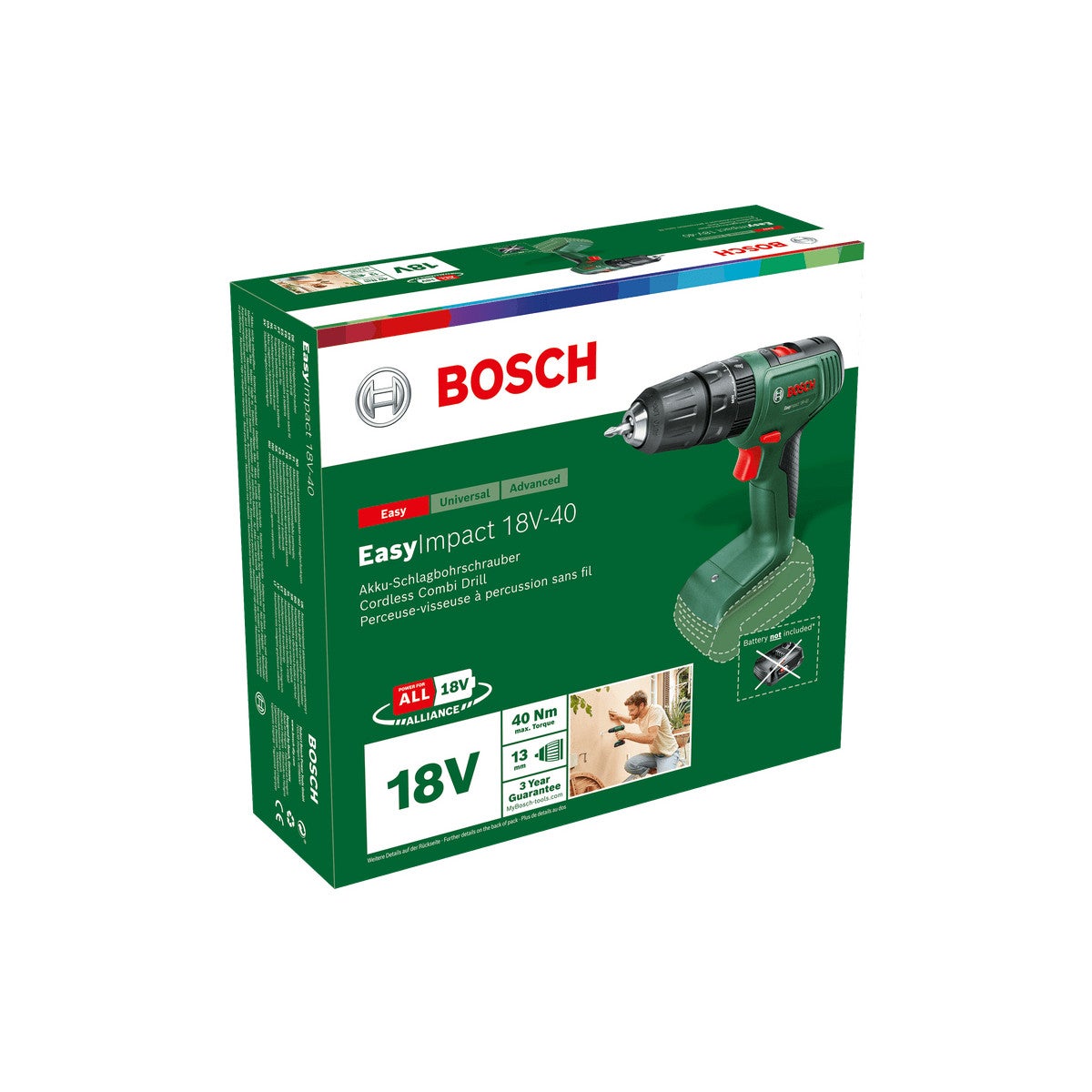 Wkrętarka elektryczna i zakrętarka udarowa Bosch 0 603 9D8 100, 1630 obr./min, czarna, zielona - 3