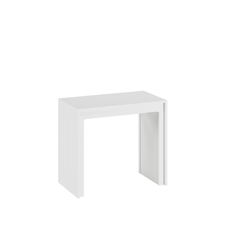 Pinokio - Rozkładany stolik konsolowy (42,5/302,5 x 90 cm) z lakierowanej na biało płyty MDF