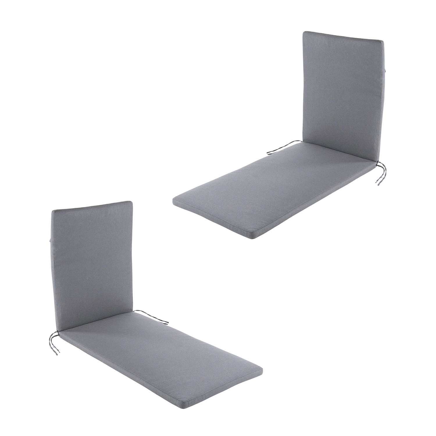 Pack de 2 cojines para tumbona olefin gris 196x60x5 cm