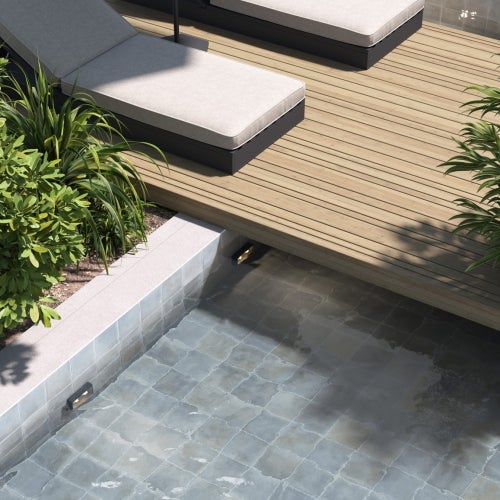 Carrelage Piscine Effet Zellige Mate Bleu Ciel SPAPOOLS Sea 15x15 cm - Les Carreaux de Jean