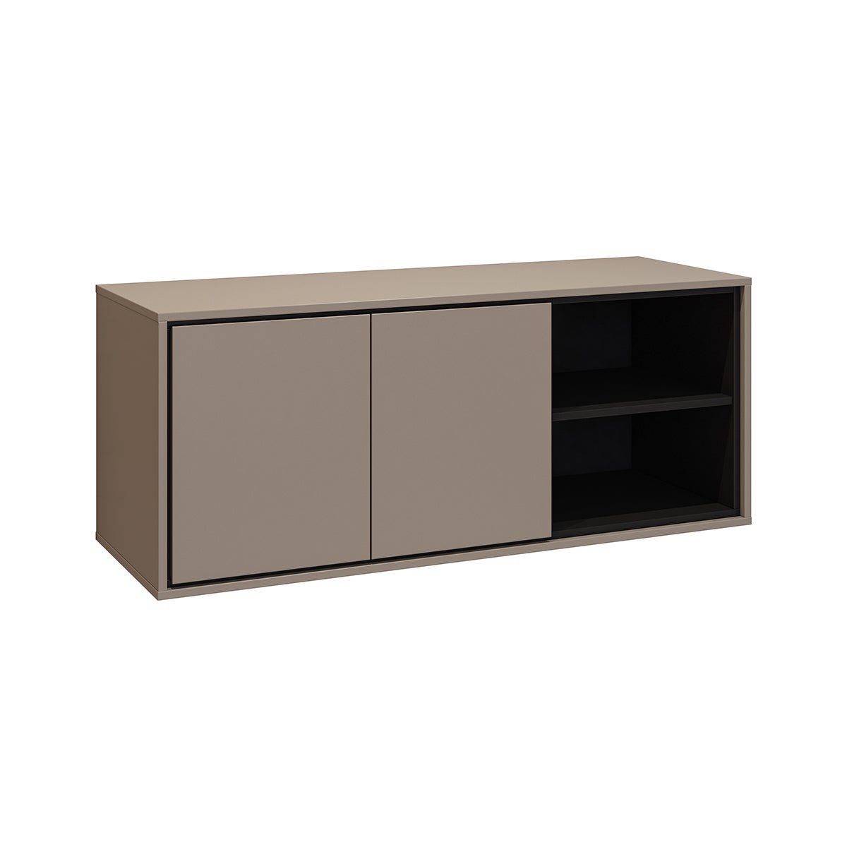 Szafka pod umywalkę nablatową GAJA 2D 120cm congo/czarna z regałem
