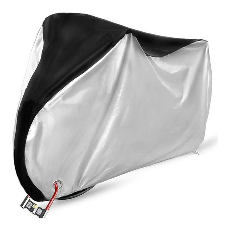 Gruby pokrowiec na rower (180 x 60 x 90 cm, srebrny), wodoodporny, do stosowania na zewnątrz, z ochroną UV i pyłoszczelny.