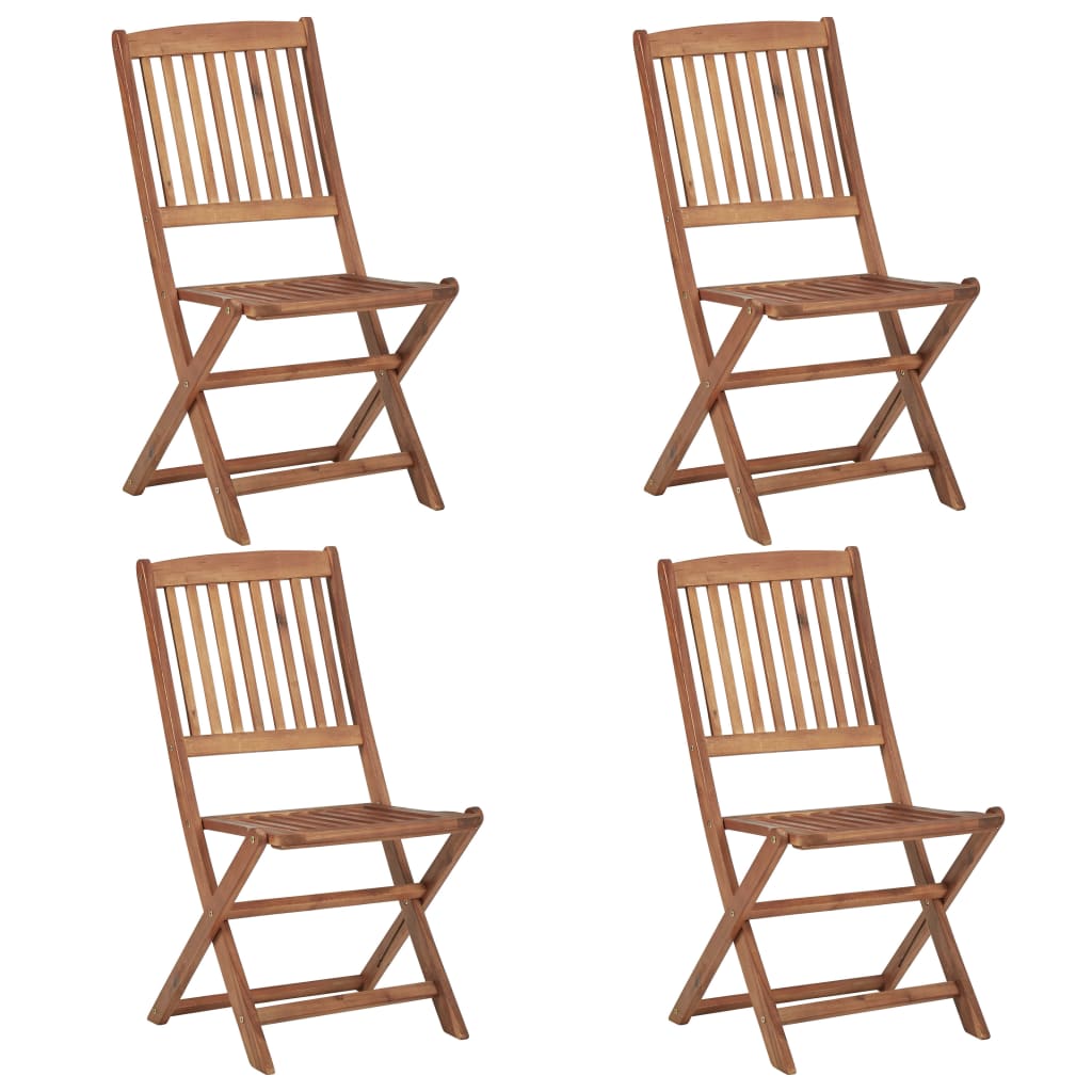 Chaises pliables de jardin 4 pcs avec coussins Bois d'acacia 46 - 3