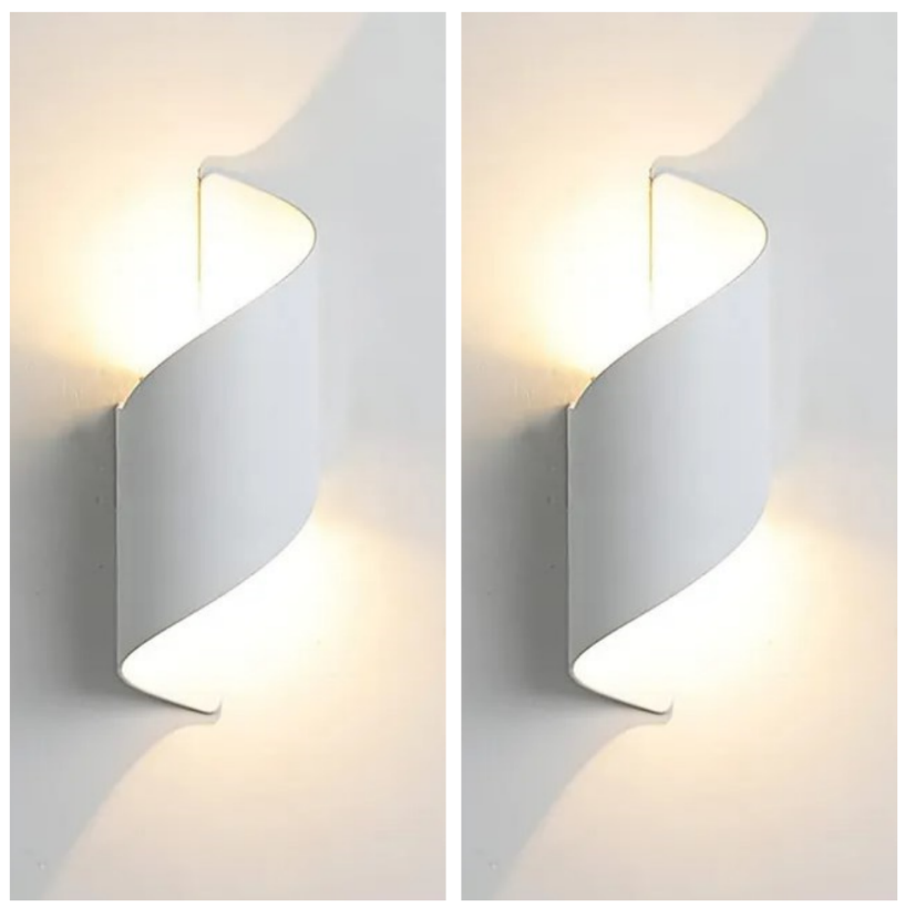 SZT Kinkiet LED wewnętrzny zewnętrzny ciepłe białe światło W nowoczesne oświetlenie góra i dół wodoodporne oświetlenie metalowy spiralny pręt