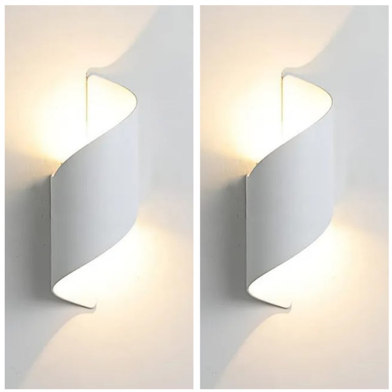 SZT Kinkiet LED wewnętrzny zewnętrzny ciepłe białe światło W nowoczesne oświetlenie góra i dół wodoodporne oświetlenie metalowy spiralny pręt