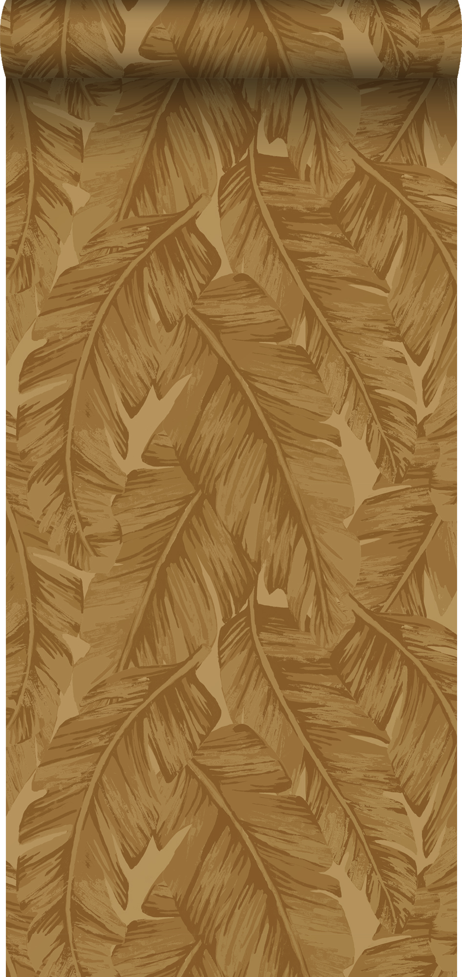 Papel pintado hojas de palmera amarillo ocre - 50 x 900 cm - origin wallcoverings