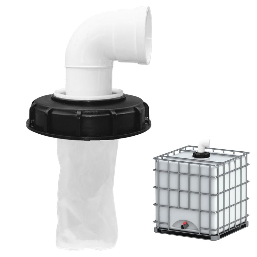 Filtre Couvercle IBC 90° 163mm Nylon Lavable - Accessoire Réservoir Eau Pluie DN150 Anti-Débris Feuilles