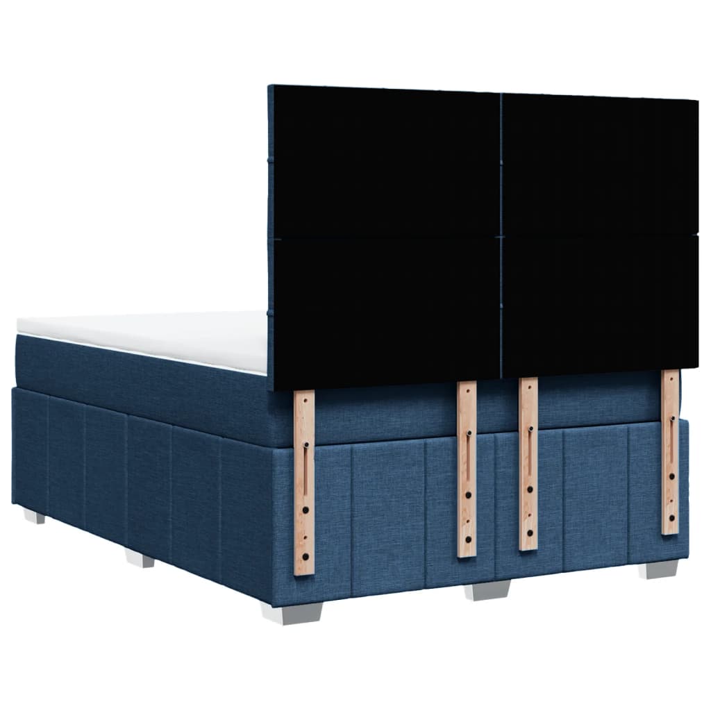Sommier à lattes de lit avec matelas Bleu 140x200 cm Tissu - 9