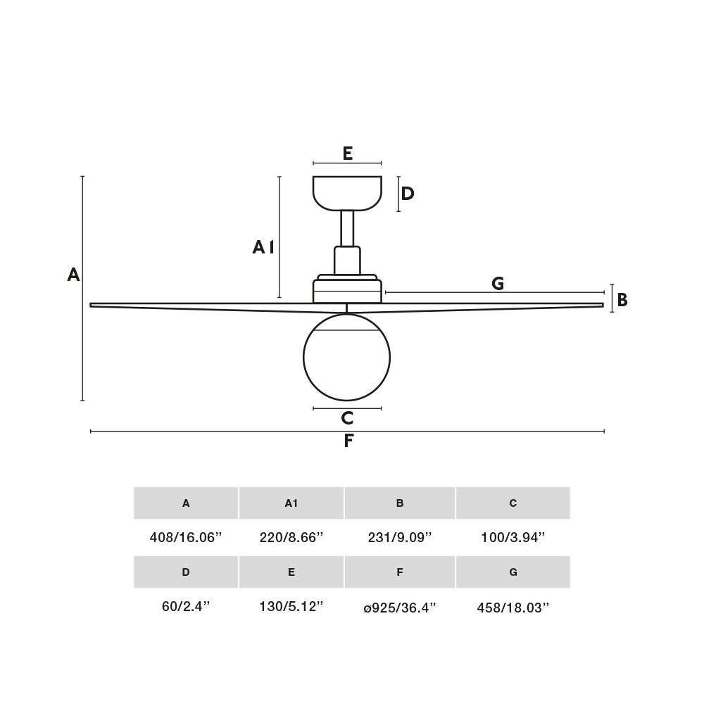 Ventilateur de plafond DC Klim S Noir-Noyer avec Lumière - 8
