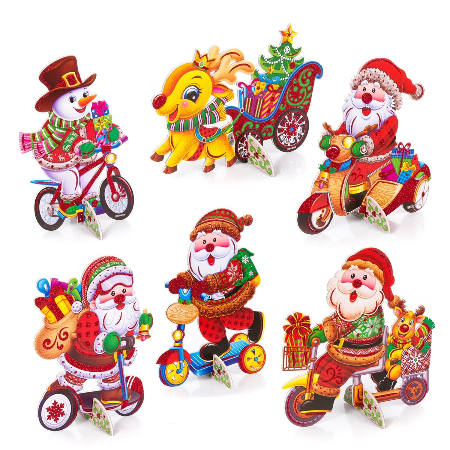 Pack de 2 pendentifs de Noël. 6 modèles aléatoires. 22x0,5x32 cm