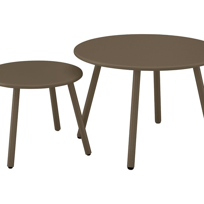 Stoliki wysuwane ogrodowe z metalu - Taupe - MIRMANDE marki MYLIA