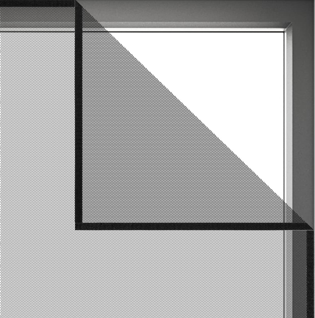 Siatka okienna DIY z taśmą klejącą, siatka drzwiowa odstraszająca owady i komary, 200 x 150 cm, czarna