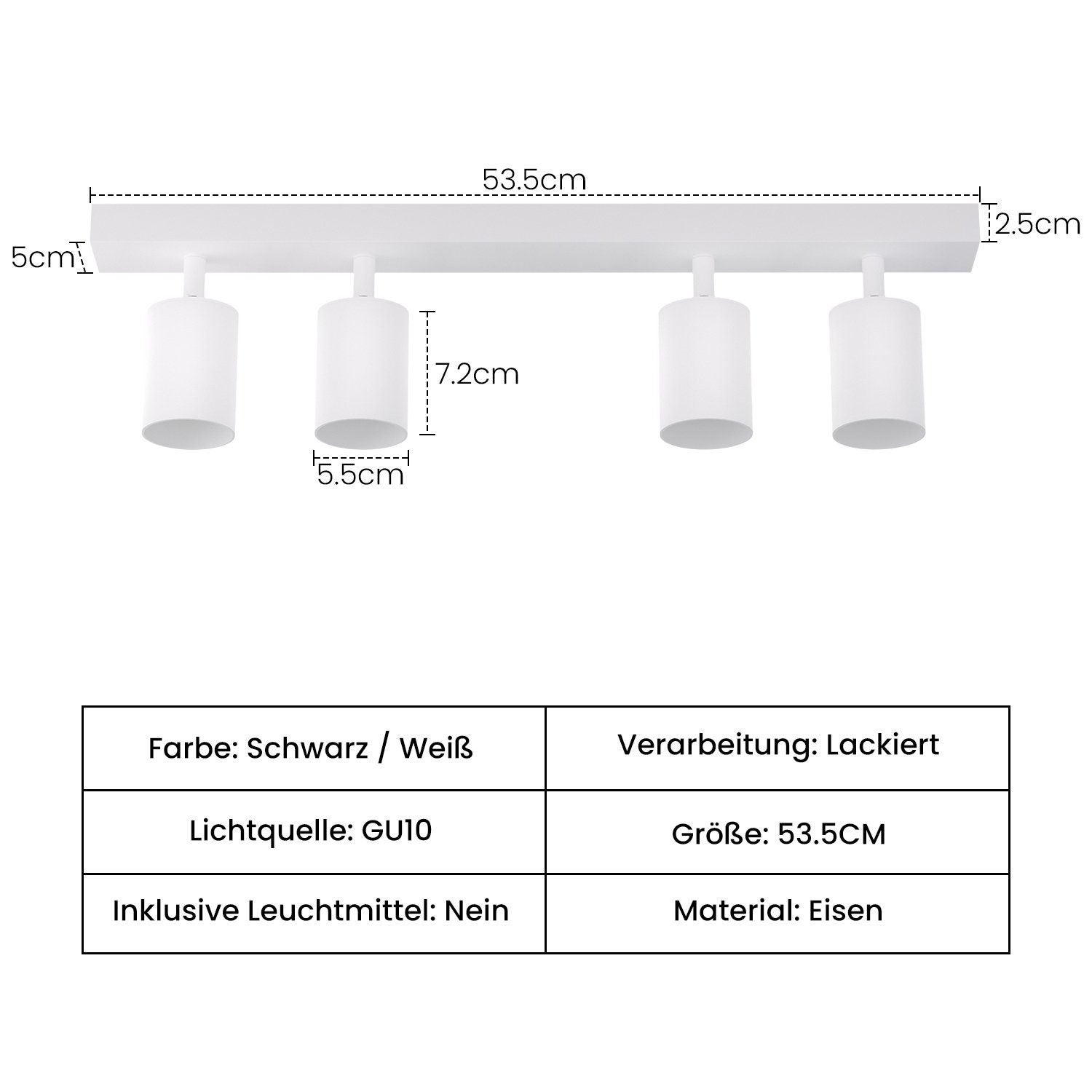 NETTLIFE Spot Max.25w GU10 Luz de techo LED Lámpara de moderna Lámpara de pared industrial giratoria de 350 ° para sala de estar Dormitorio - 7