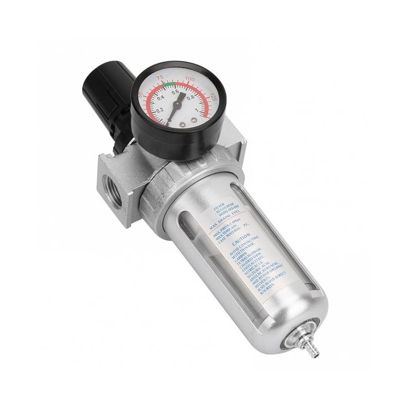 24x10x9cm, regulator ciśnienia powietrza, filtr powietrza, kompresor, BSP 1/2" filtr powietrza, separator wody, separator wilgoci, regulator ciśn