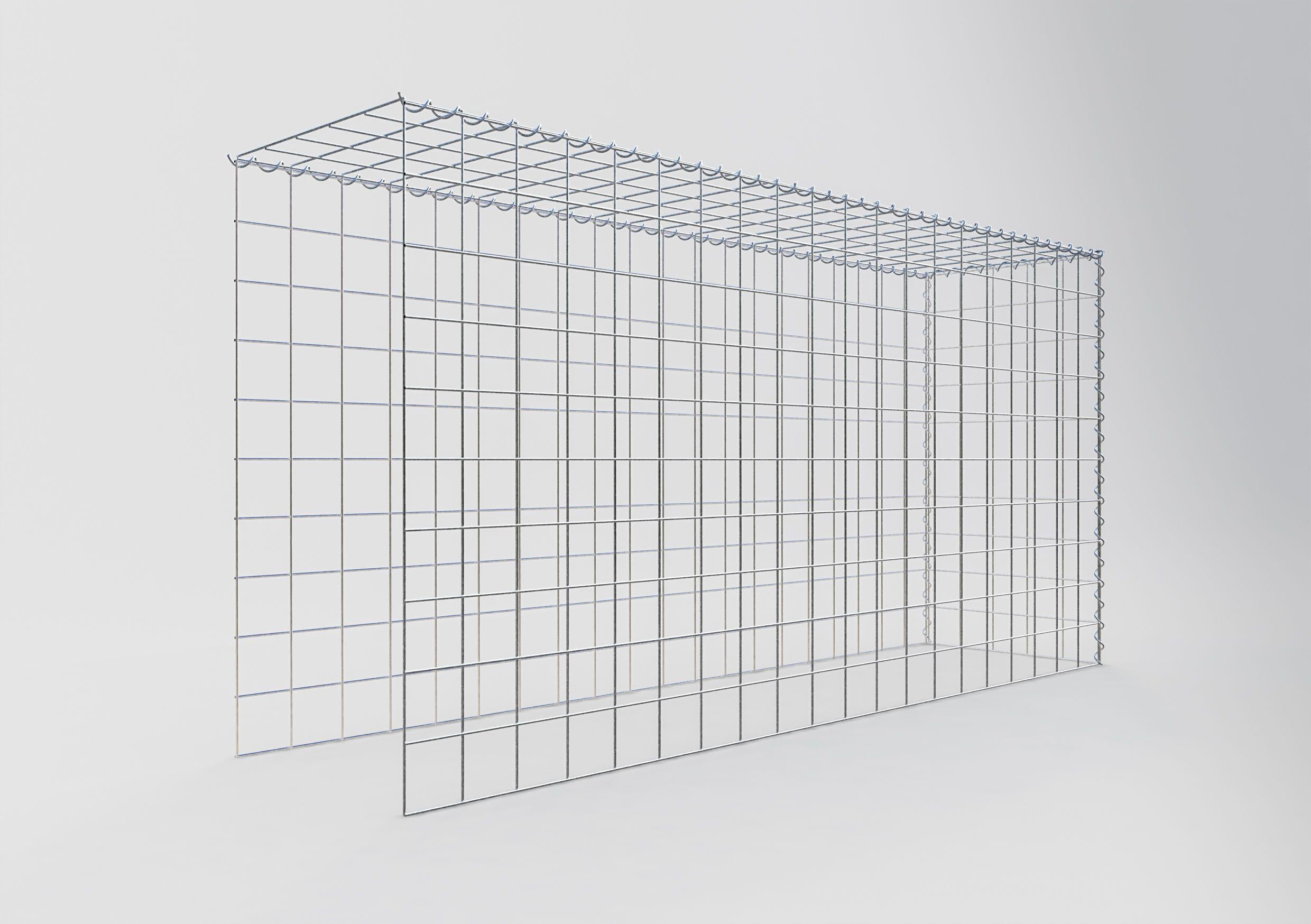 Gavión para ampliar y apilar, 200x100x50cm (LxHxP), malla 10 x 10cm, sin rejilla frontal ni inferior - 2