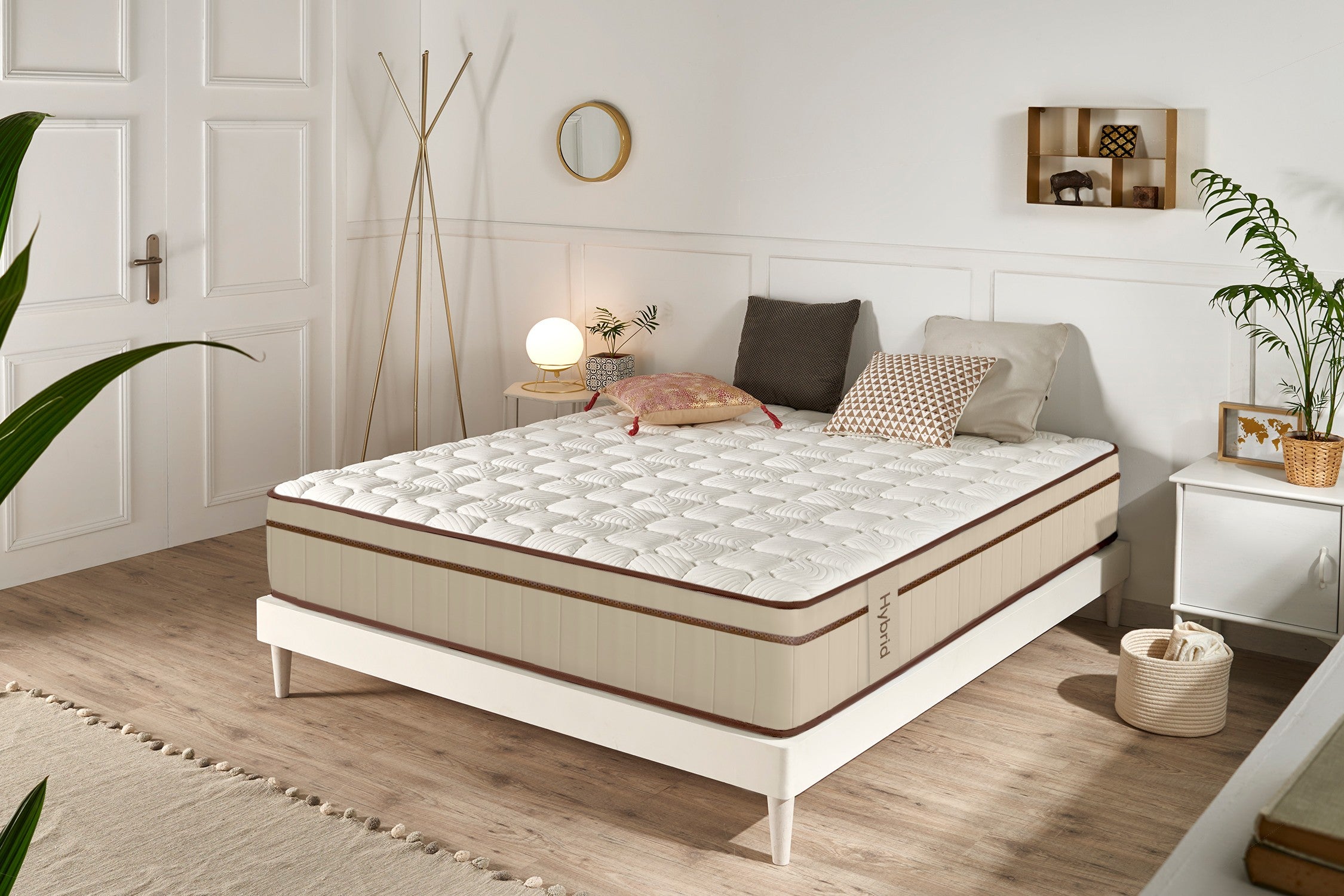 Colchón muelles ensacados hybrid marrón 27 cm - 160x200 cm - moonia