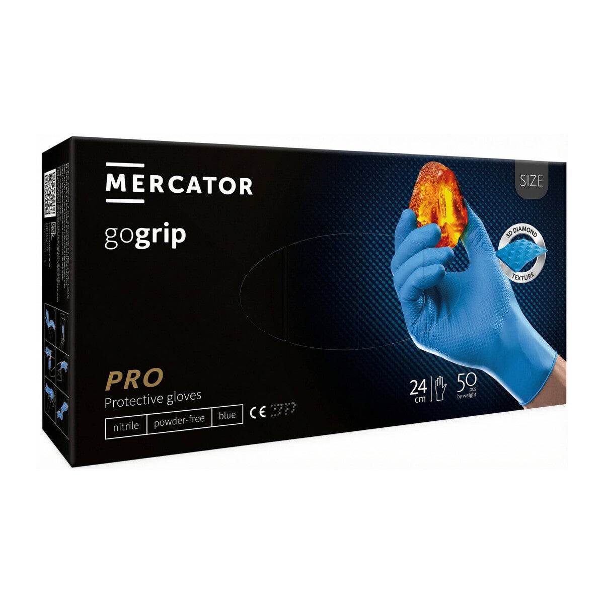 Manusi de protectie MERCATOR gogrip de unica folosinta, albastre, marimea L