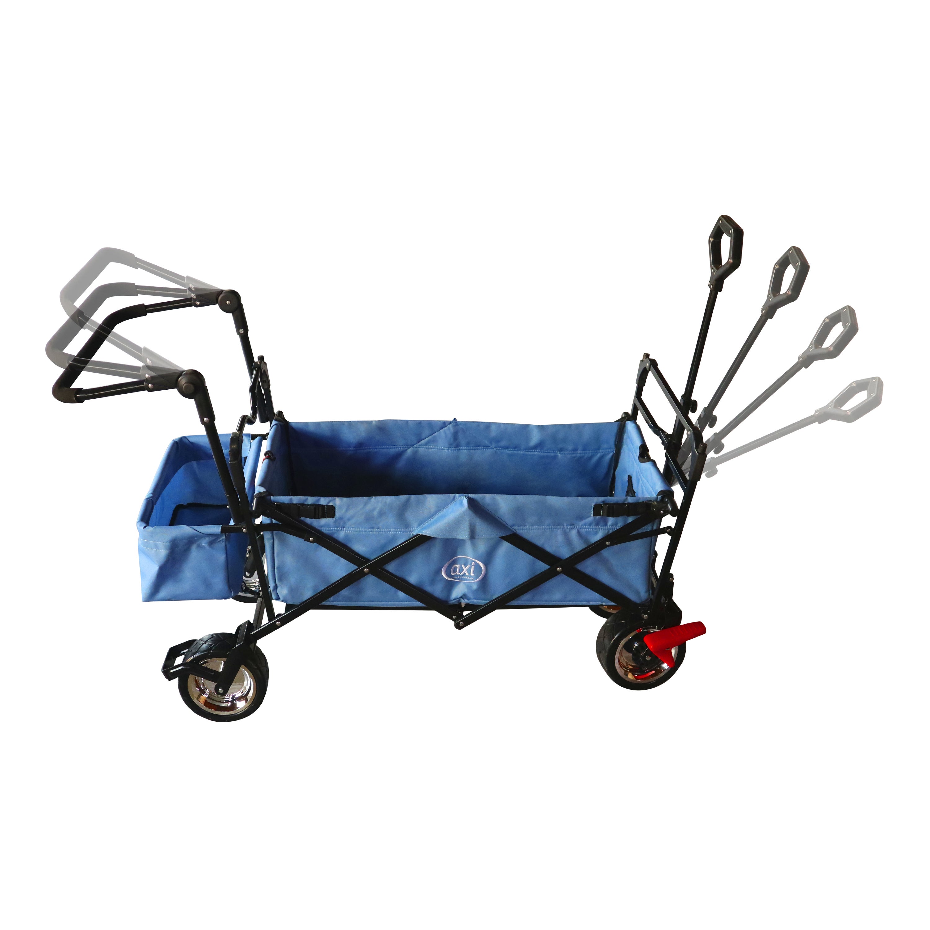 AXI AB210 Chariot pliable avec toit, sac, frein et barre de poussée Gris | Chariot pliable / charrette de jardin - 7