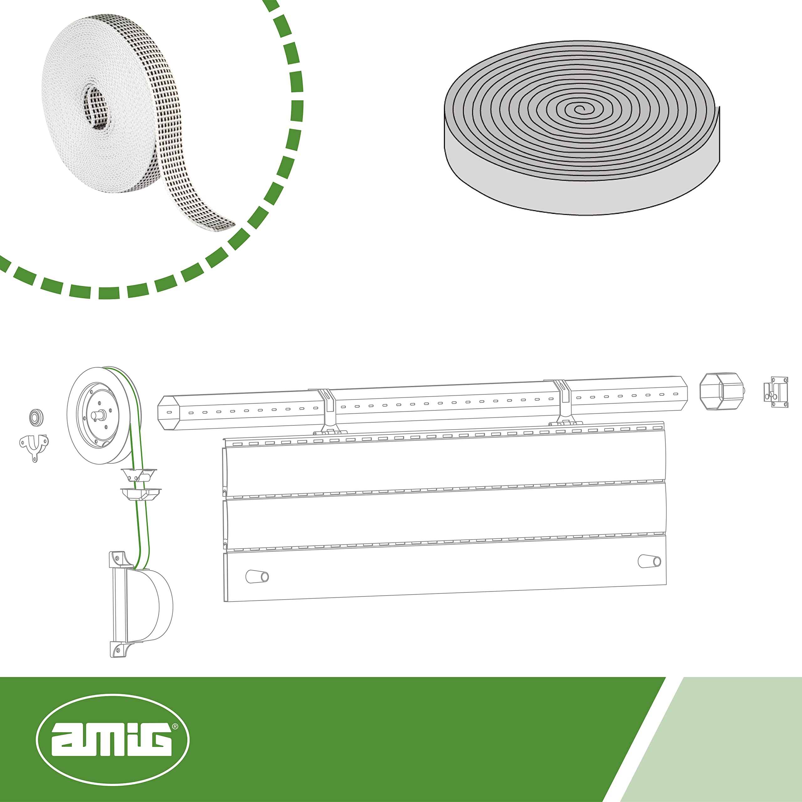 Amig - Cinta para Recogedor de Persianas Enrrollables | Cuerda de Repuesto para Carrete de Persiana de Toque Suave y Rígido | Resiste Rayos UV y Abras - 6