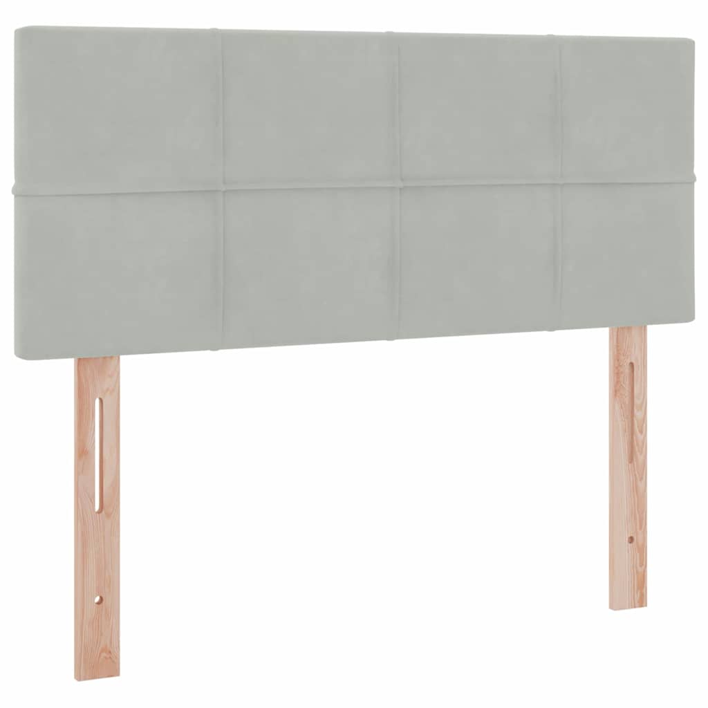 Lit avec rangement en velours gris clair pour la chambre, 120 × 200 cm - 9