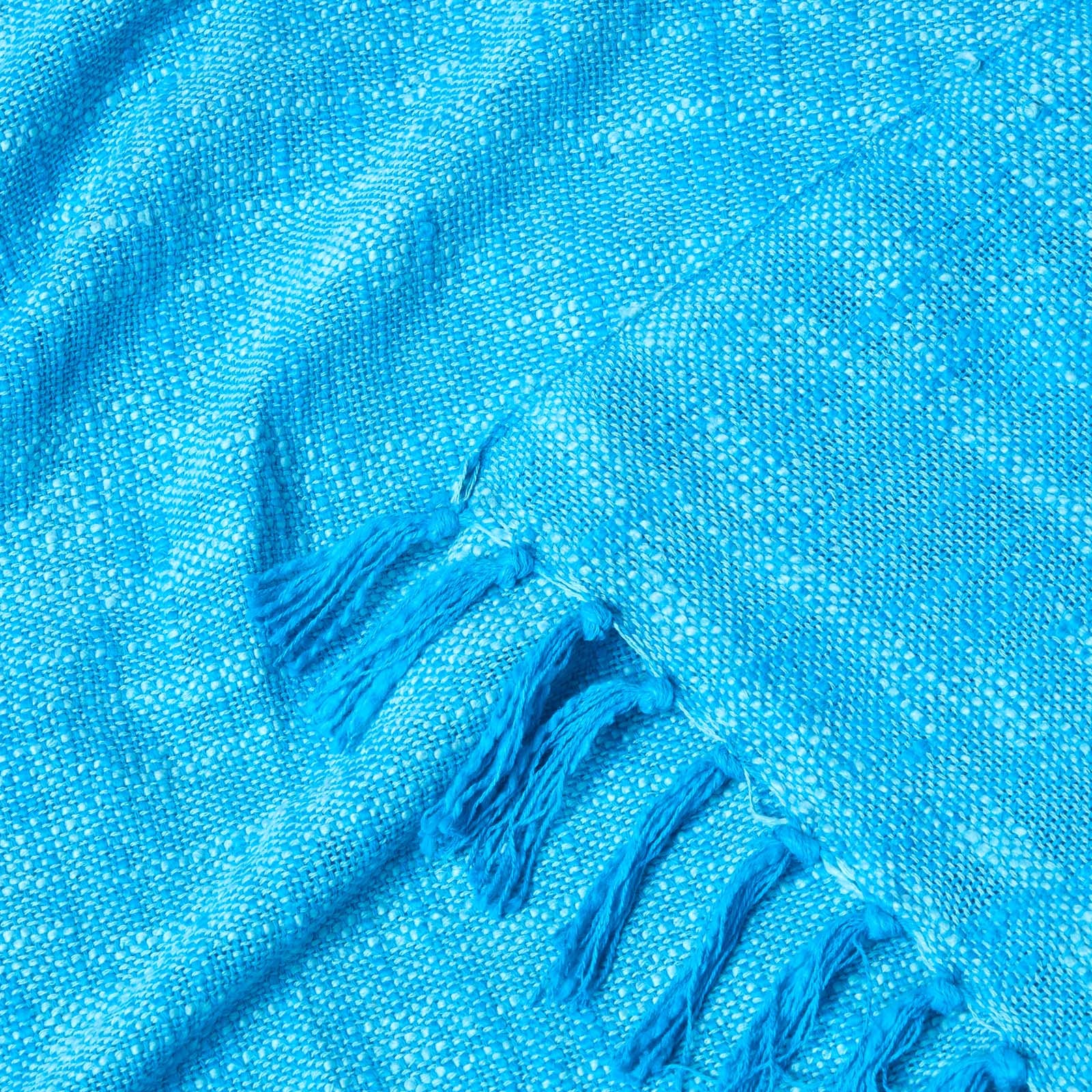 Homescapes Jeté de lit ou de canapé Turquoise Nirvana en coton, 150 x 200 cm - 5
