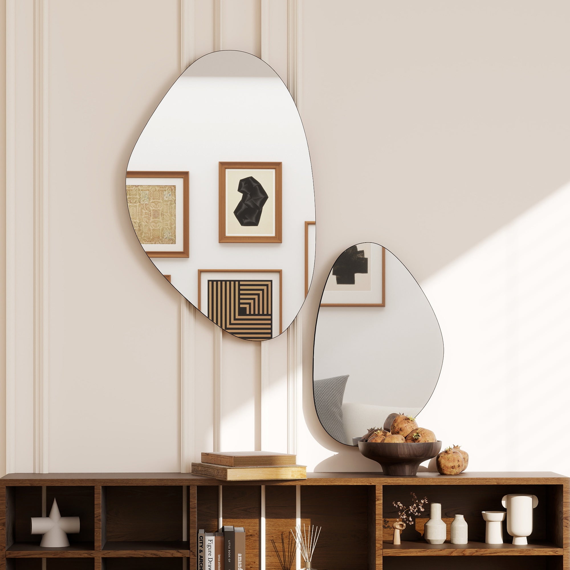 Lot de 2 miroirs muraux verre HOMCOM - 2