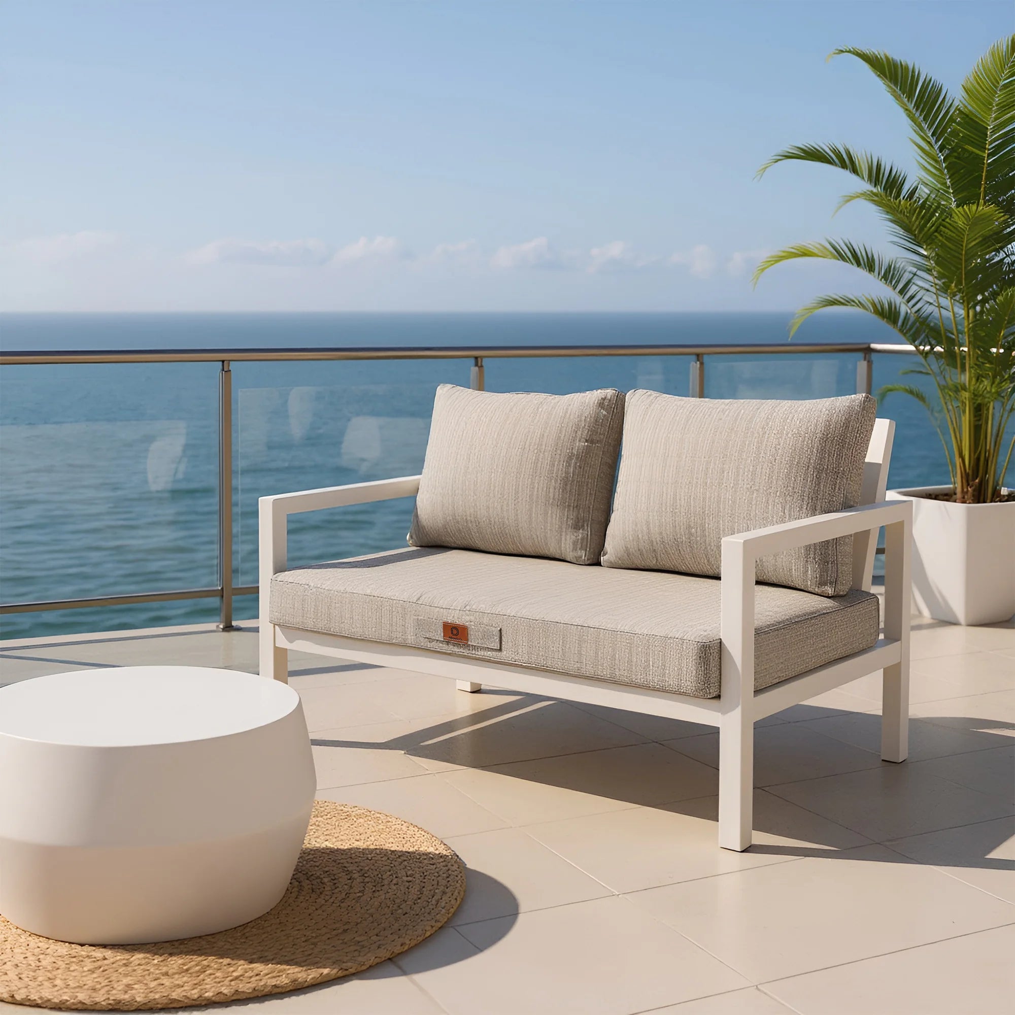 Coussins pour salon de jardin déhoussable 120x60cm - Beige Chiné - 2