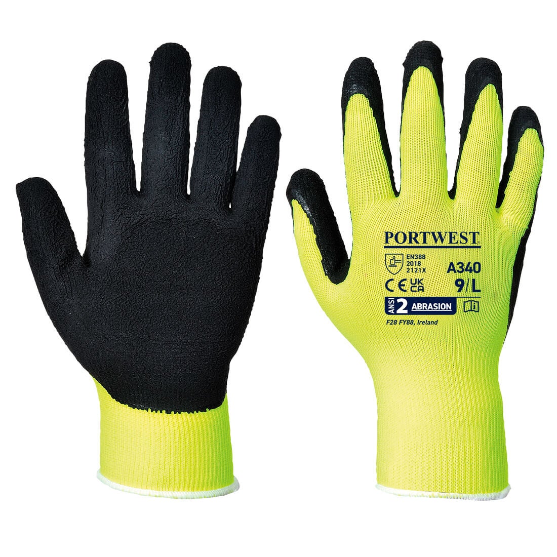 Gant Grip Portwest Haute visibilité Mousse de Latex Jaune 11 - 6