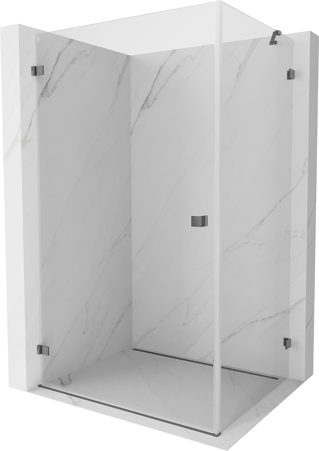 Mexen Lunar-B kabina prysznicowa uchylna lewa 95 x 80 cm, transparent, gun metal - 832-095-080-95-00-L