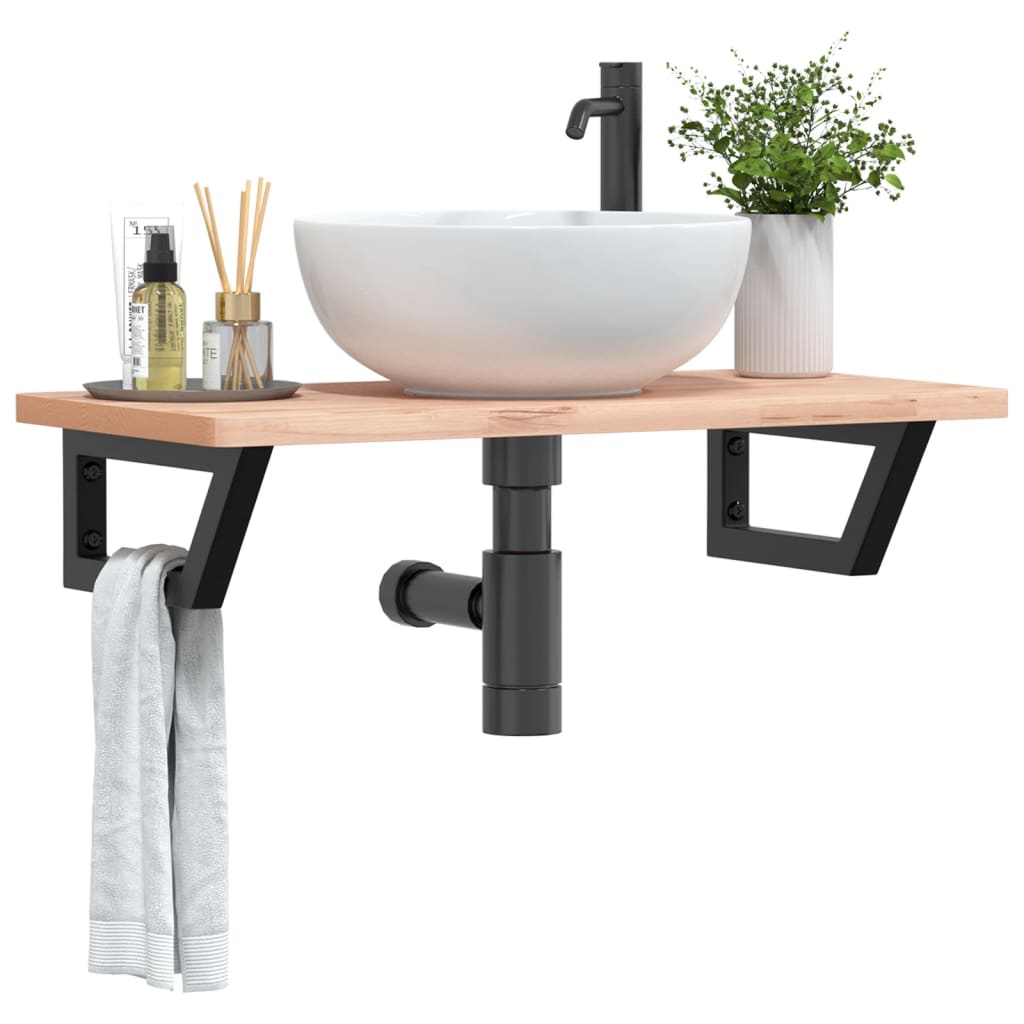 Soportes estante de lavabo 2 unidades trapecio acero negro | Leroy Merlin