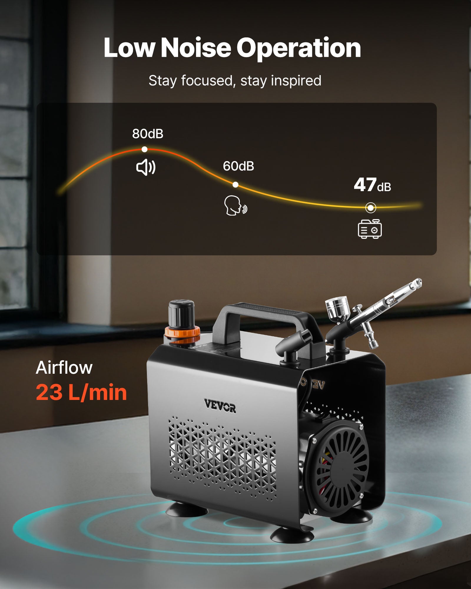 Kit Aérographe Complet Avec Compresseur 35 Psi – Brosse à Air Haute Pression Anti-colmatage – Neuf