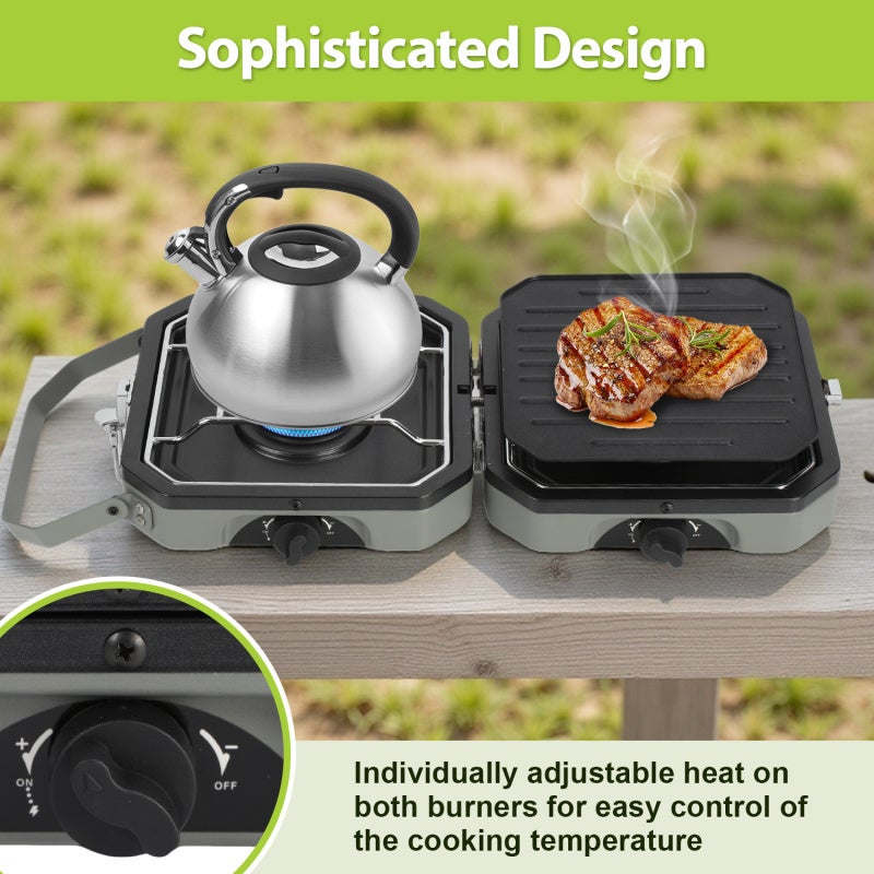 Réchaud à gaz portable pour camping, pour cuisiner en plein air, avec sac de rangement - 6