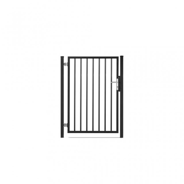 Portillon barreaudé acier galvanisé passage 1m H 1m50 Noir