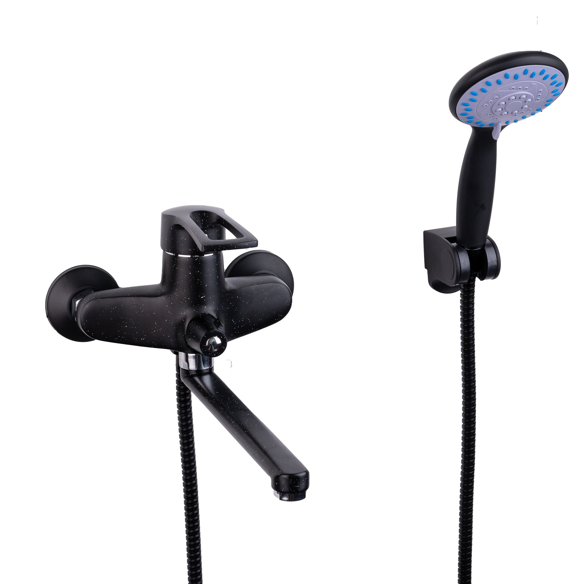 Grifo de baño trendy's, de pared, tubo móvil largo, granito negro