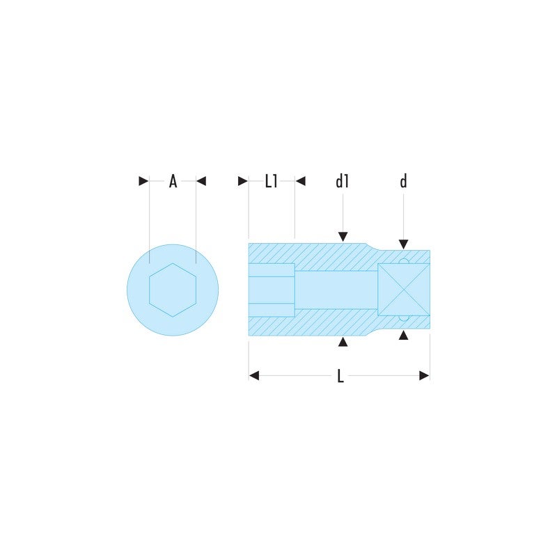 Douille Longue 1/2" 12 Pans 15mm FACOM S.15LA - Outil Professionnel