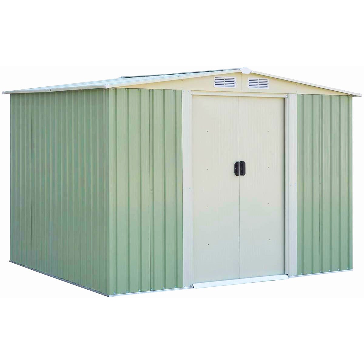 Abri De Jardin COSTWAY – Porte Coulissante, Toit Galvanisé, Robuste, Dimensions 205x257x175.5 Cm