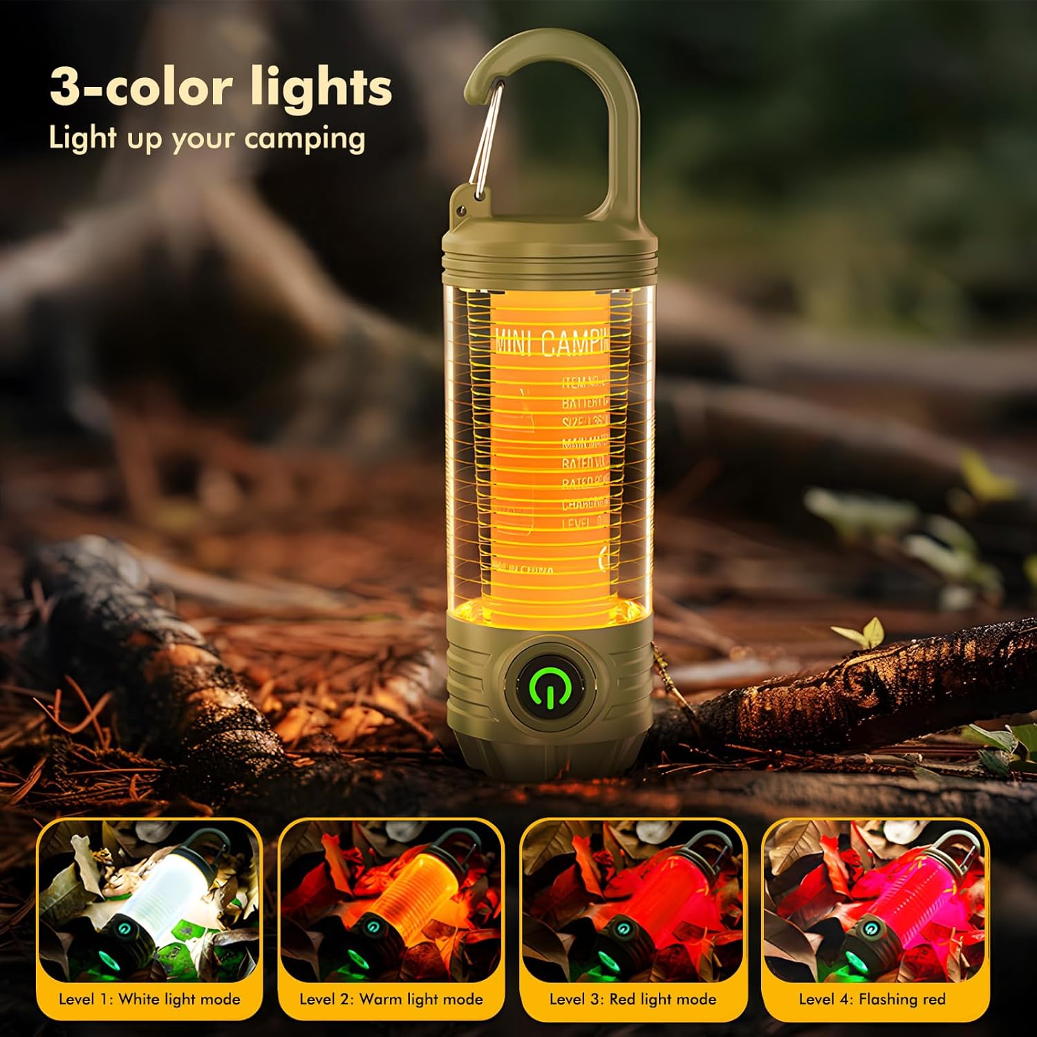 Lanterne De Camping Rechargeable 6 Modes – LED Portable, Crochet, étanche, Idéale Pour Tente Et Urgence
